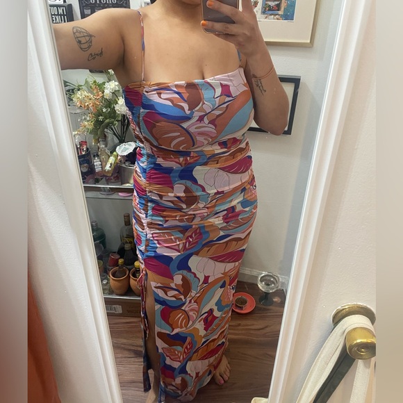 Fun Abstract Print Midi Dress - Picture 4 of 4